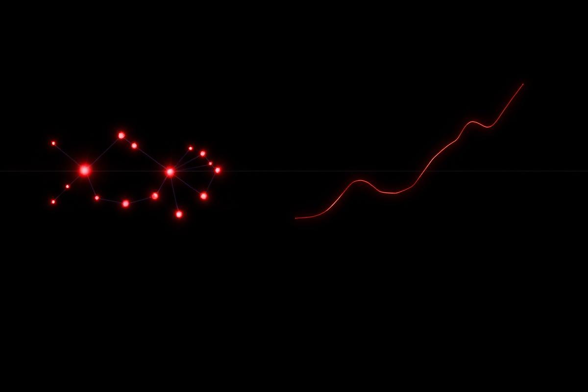 Abstract visualisation of growth blockers connected to a rising channel trend